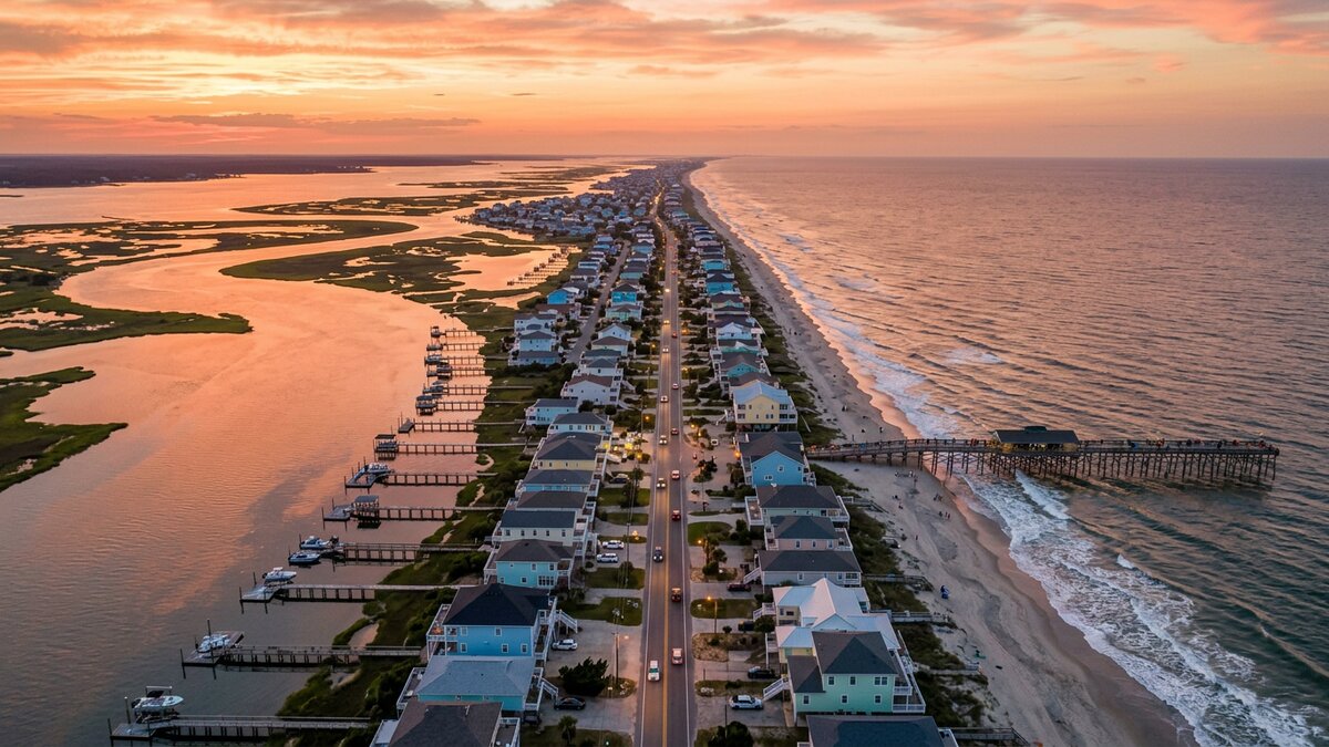 Topsail Beach, NC waterfront — coastal North Carolina