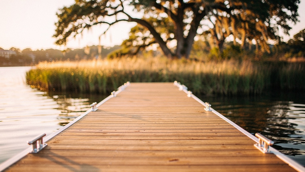 Coastal North Carolina waterway at golden hour